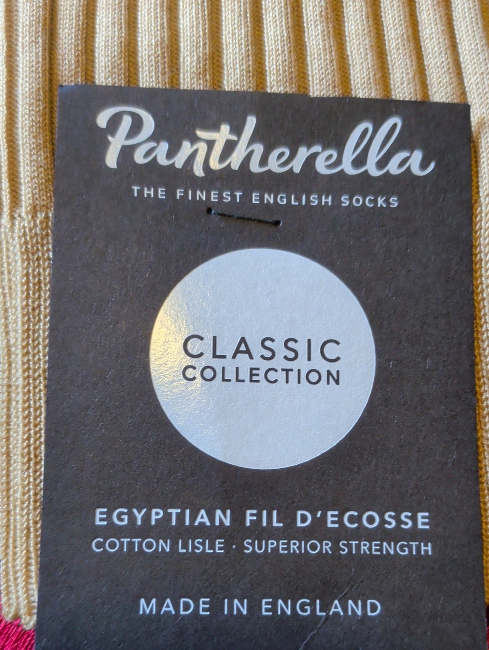 2 pairs Pantherella Ribbed Dress Socks in Beige and Navy with Blue Accents - Picture 2 of 7